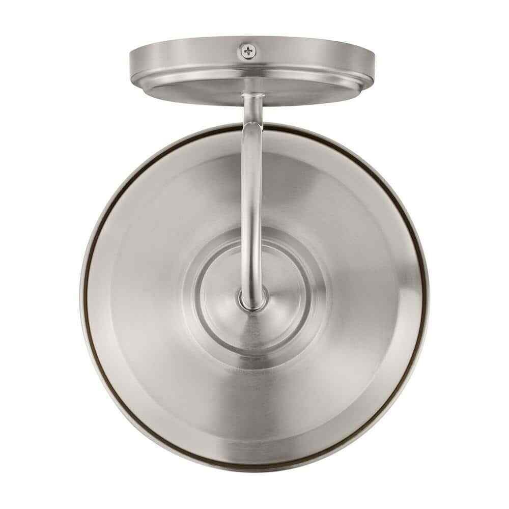 Hampton Bay Elmcroft 7.63 in 1Light Brushed Nickel Modern Farmhouse Sconce Light