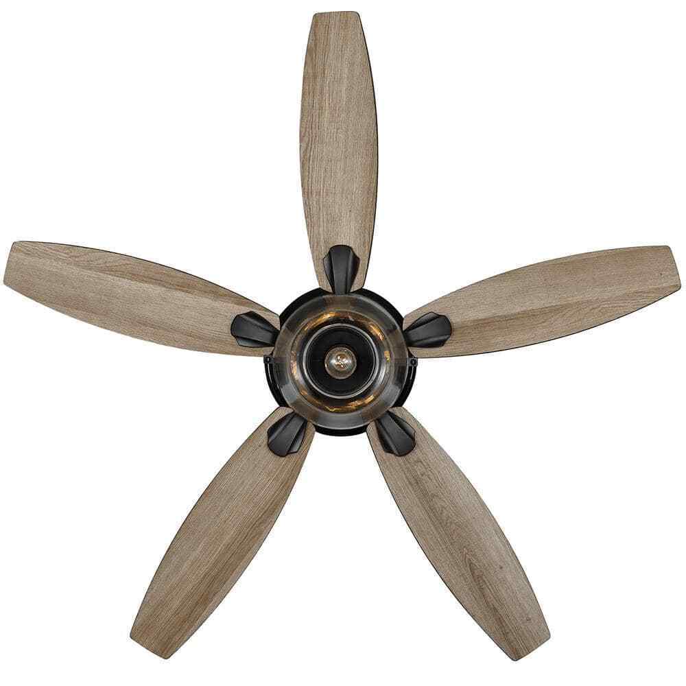 Hampton Bay Stoneridge 52 in. Indoor/Outdoor LED Matte Black Hugger Ceiling Fan