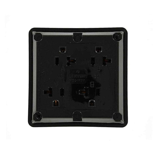 Leviton 20 Amp Industrial Grade Heavy Duty 4-in-1 Grounding Outlet Black