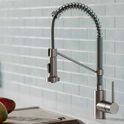 KRAUS Spot Free 18-Inch Kitchen Faucet w/ Dual Function Pull-Down Sprayhead