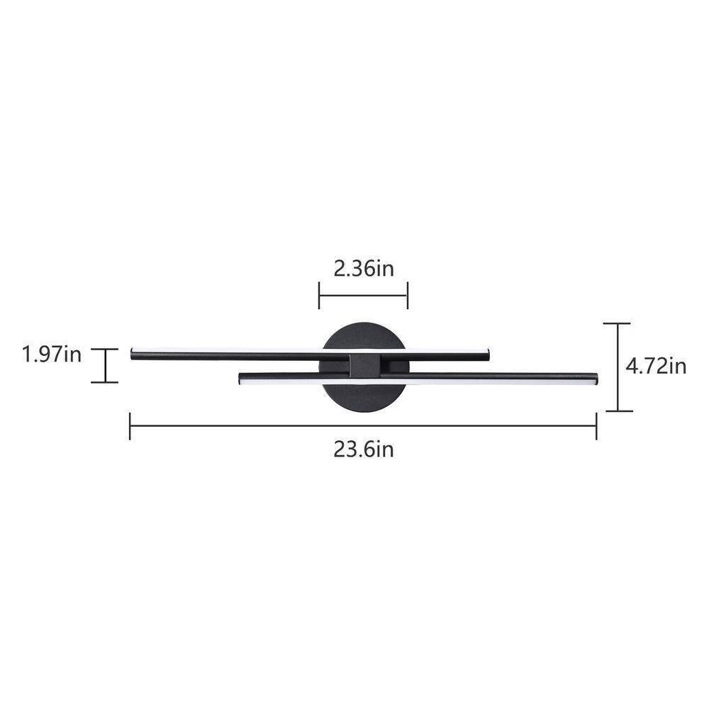 EDISLIVE Bourget Black Modern LED Bath Vanity Light Bar Wall Sconce