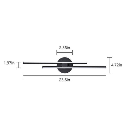 EDISLIVE Bourget Black Modern LED Bath Vanity Light Bar Wall Sconce