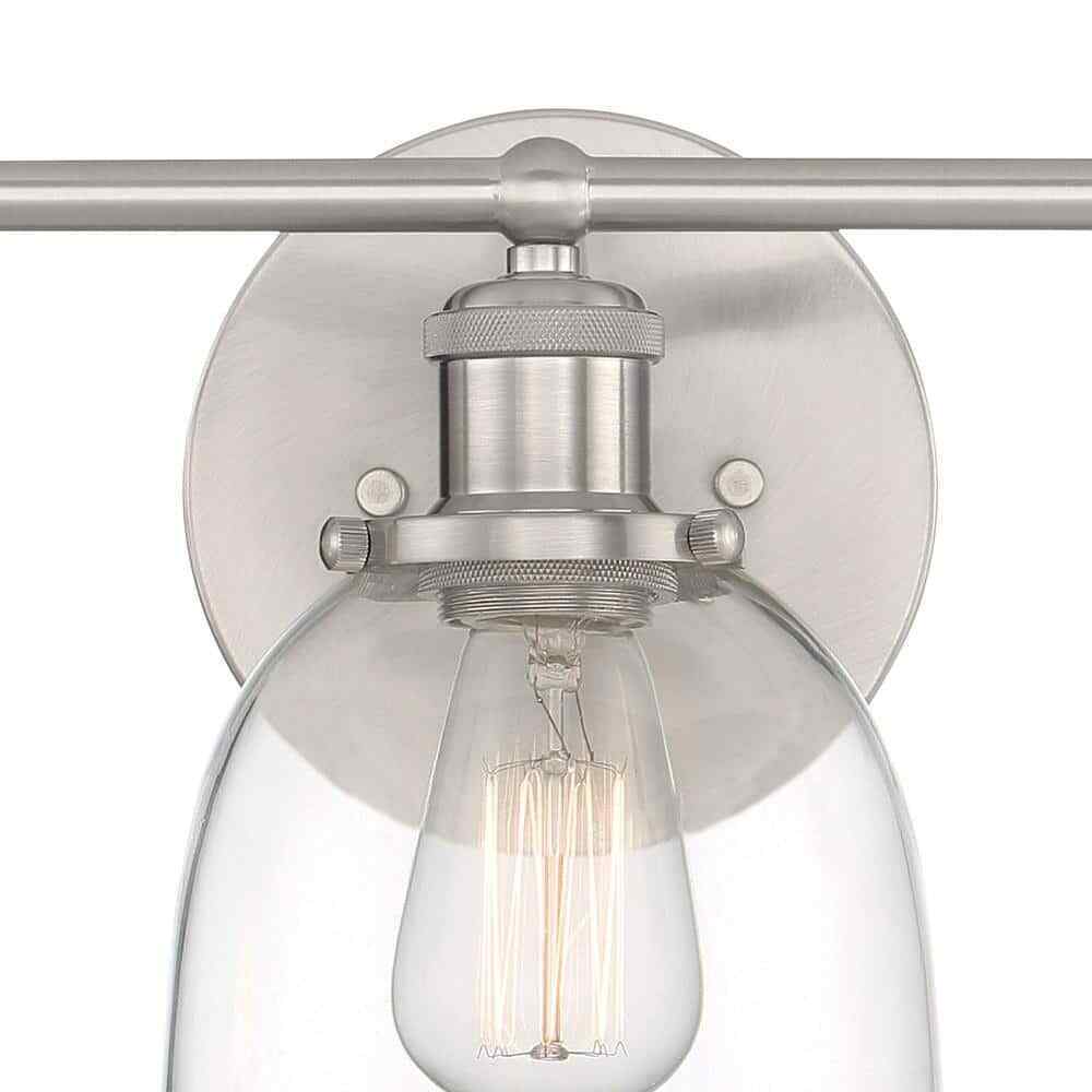 Home Decorators Evelyn 26.75 in. 3-light Brushed Nickel Modern Industrial Vanity