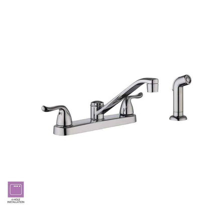 Glacier Bay Constructor Double-Handle Standard Kitchen Faucet in Polished Chrome