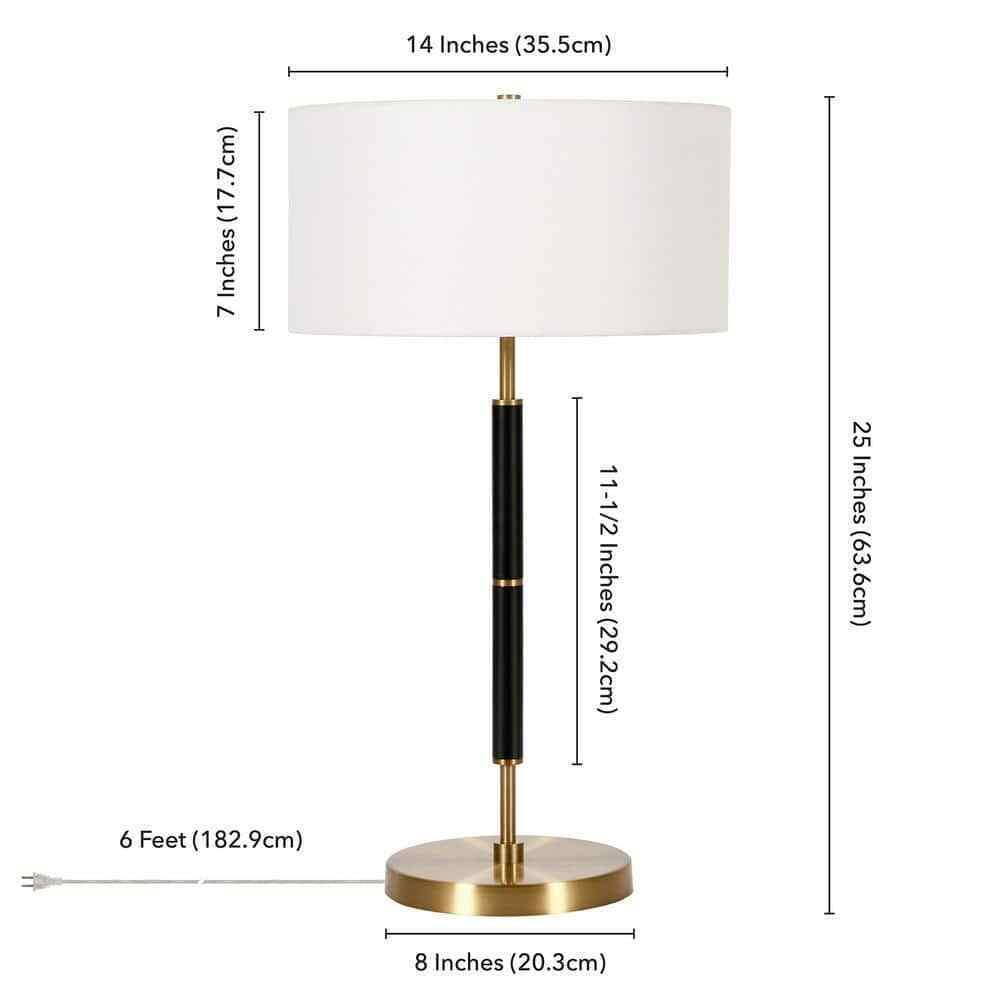 Meyer&Cross Simone 25 in. Brass and Black Table Lamp TL0322