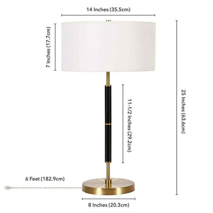 Meyer&Cross Simone 25 in. Brass and Black Table Lamp TL0322