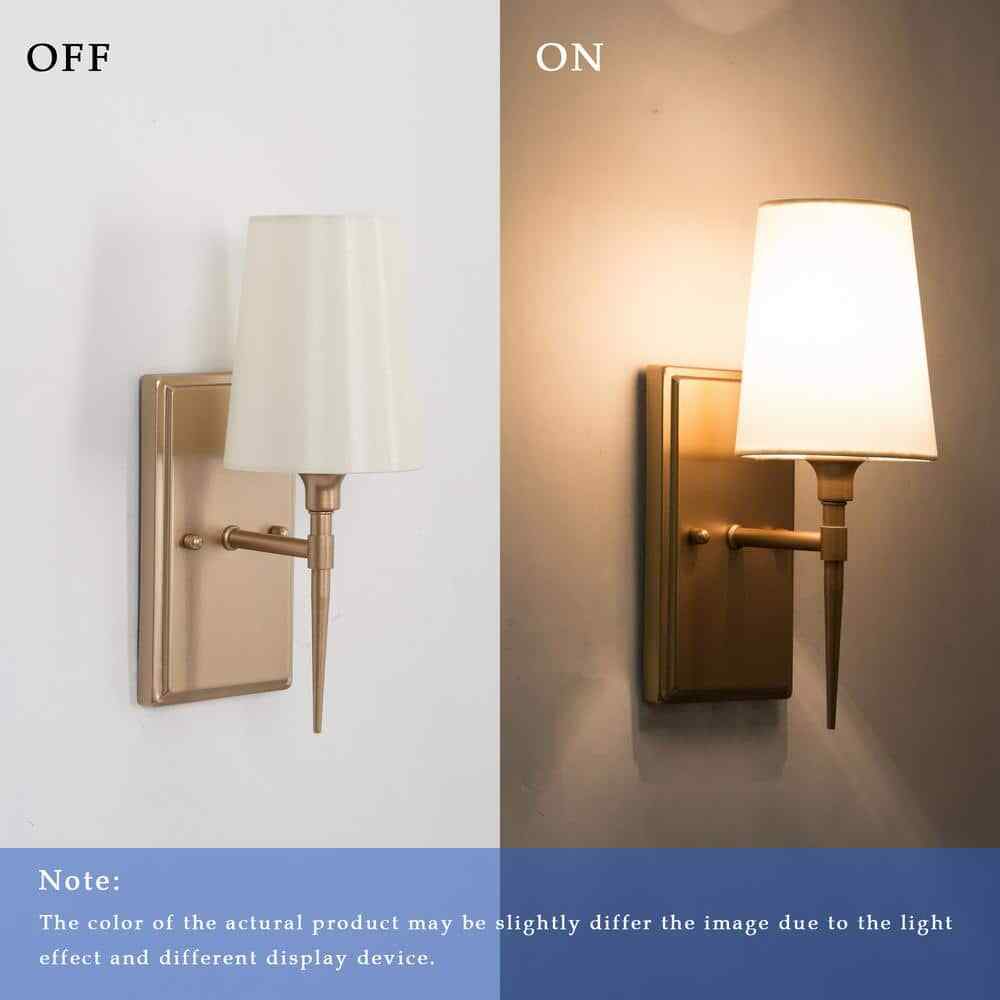 LNC Modern Classic 1-Light Gold Wall Sconce Powder Room Bathroom Vanity Light