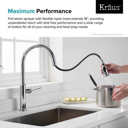 KRAUS Sellette Single-Handle Pull-Down Sprayer Faucet w/ Dual Function Sprayhead