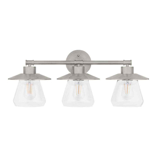 Hampton Bay Northmoore 26 in. 3-Light Brushed Nickel Bathroom Vanity Light