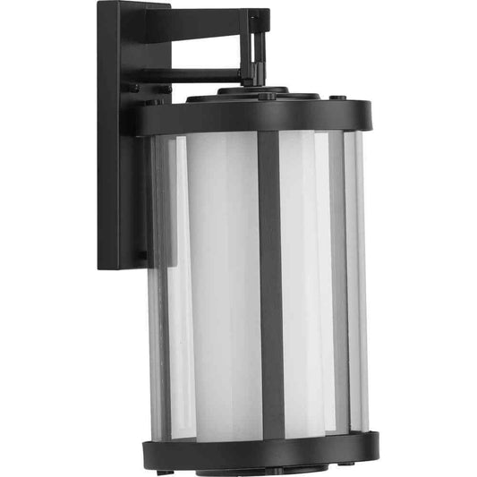 Progress Lighting Irondale Matte Black Clear Glass Outdoor Wall Lantern Light
