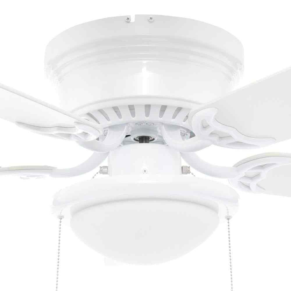 Hugger 52 in. LED Indoor White Ceiling Fan with Light Kit AL383LED-WH