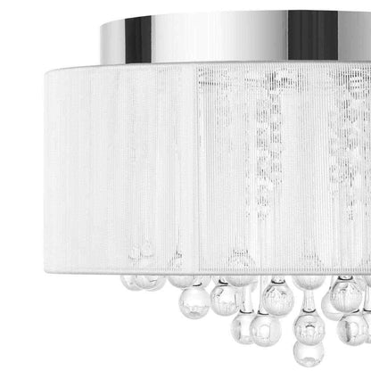 Home Decorators Flenniken 15 in. Integrated LED Chrome and Crystal Ceiling Light