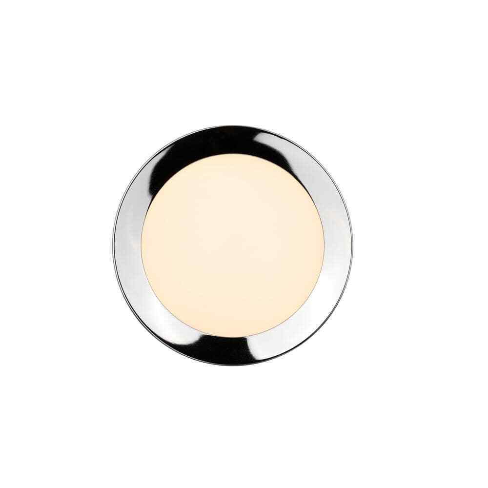 Home Decorators Calloway 15 in. Polished Nickel Integrated LED 5CCT Flush Mount