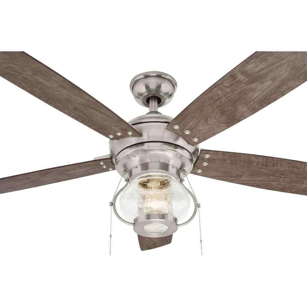 Home Decorators Raina 52 in. LED Outdoor Brushed Nickel Ceiling Fan w/ Light