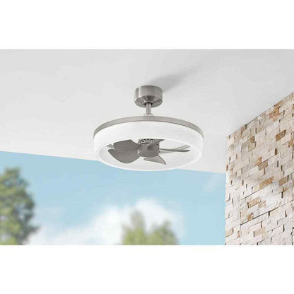 Home Decorators Dailstone Indoor/Outdoor Brushed Nickel Ceiling Fan w/ remote