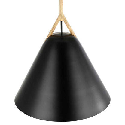 Light Society Kalix 14 in. 1-Light Black Pendant with Metal Shade LS-C402-BK
