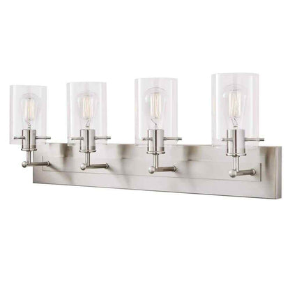 Hampton Bay Regan 29.13 in. 4-Light Brushed Nickel Bathroom Vanity Light