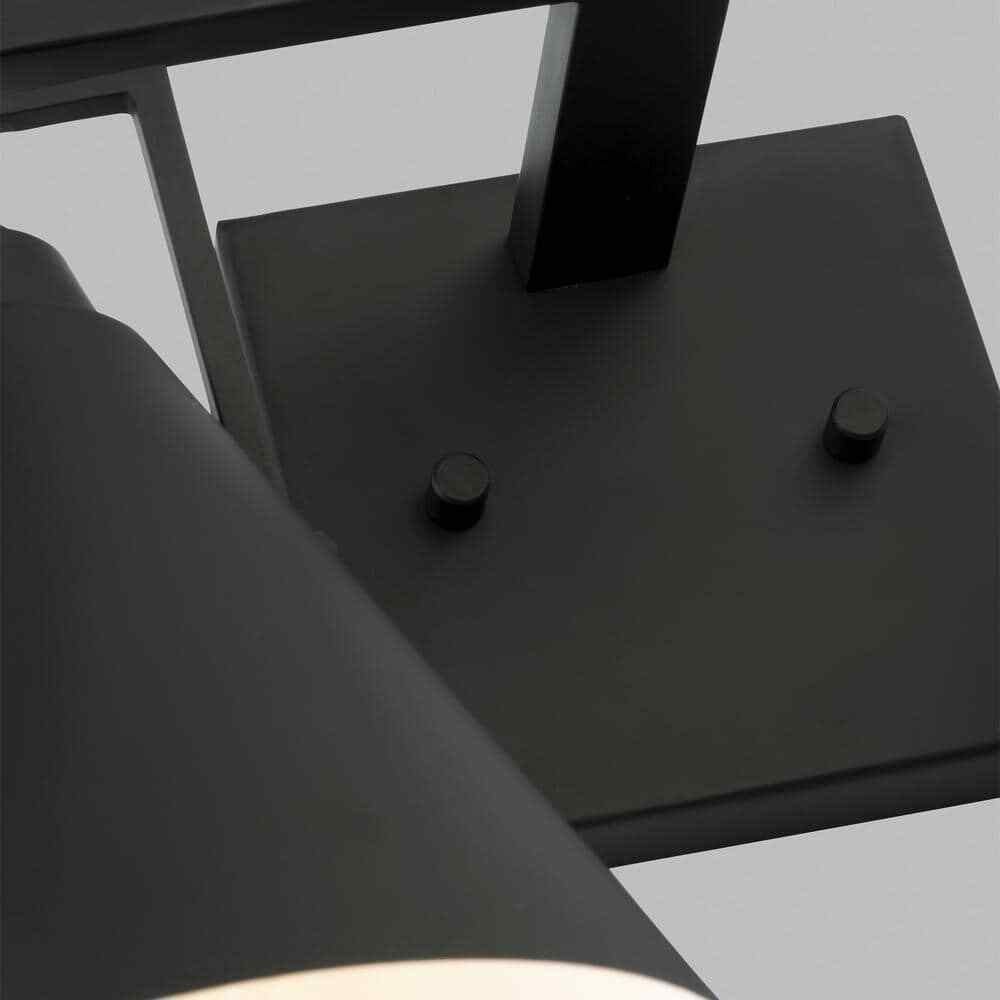 Home Decorators Insdale Matte Black Modern Vanity Light w/ Black Metal Shades