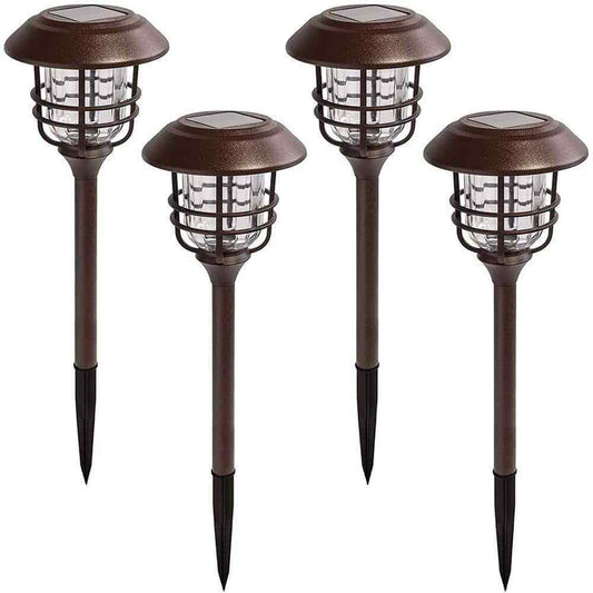 GIGALUMI LED Solar Bronze Path Lights with Aluminum Metal Outdoor (4-Pack)