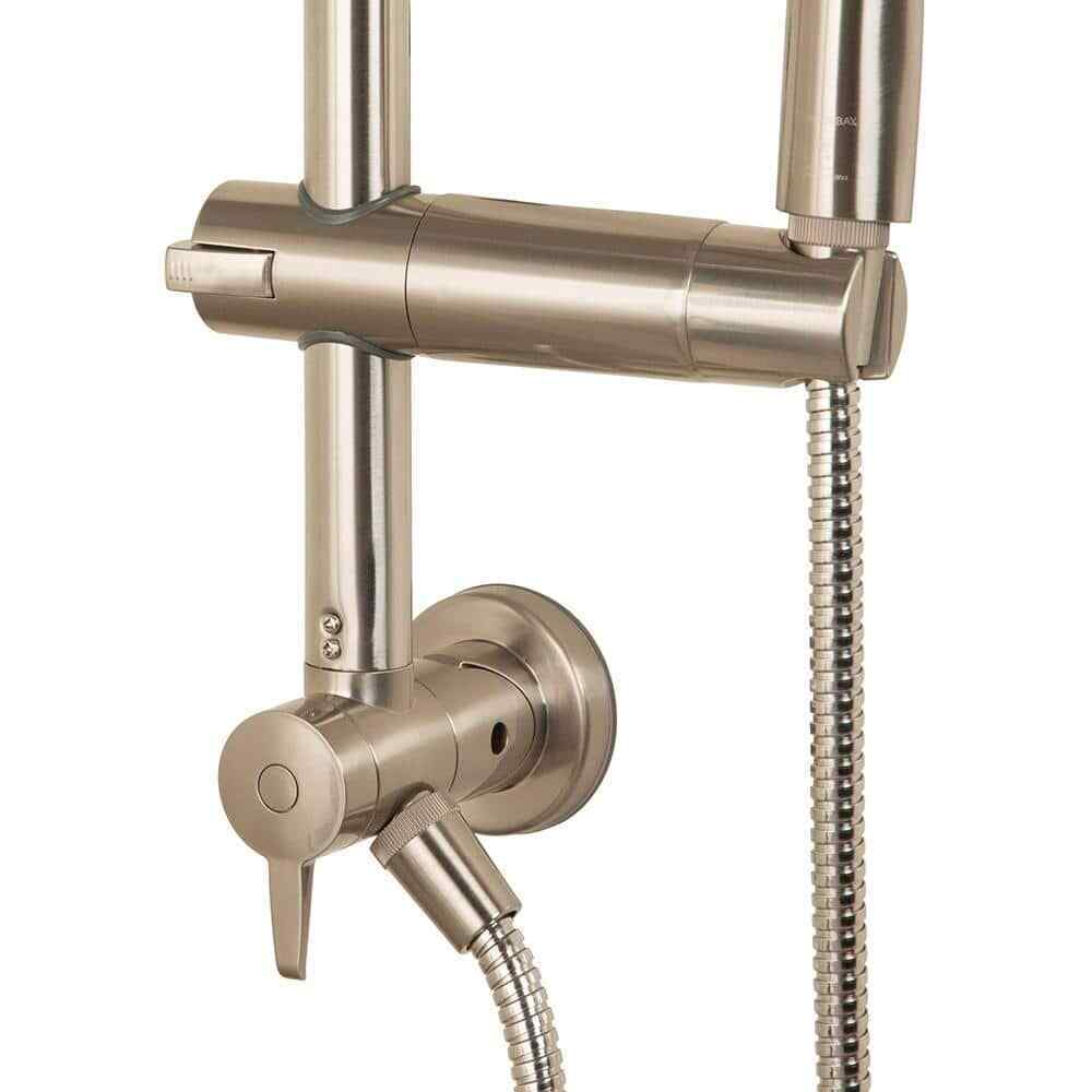 Glacier Bay Raincan 6 -Spray Round Shower Head Adjustable Heads Brushed Nickel