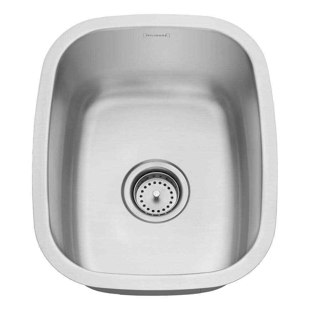Miligore 16-Gauge Stainless Steel 15 in. Single Bowl Undermount Kitchen Sink