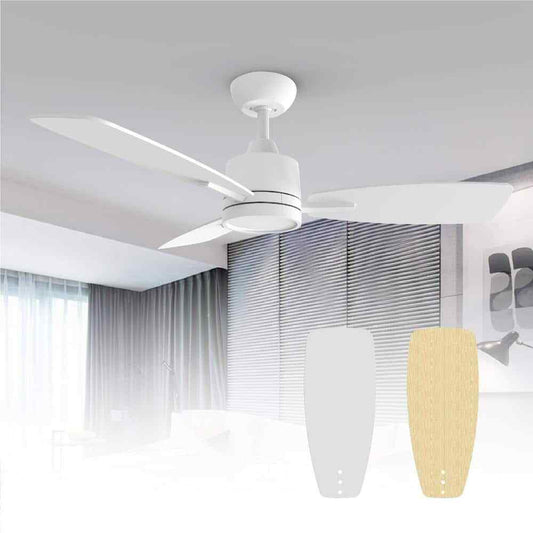 TALOYA S3 42 in. LED Light White Ceiling Fan w/ Remote Reversible DC Motor