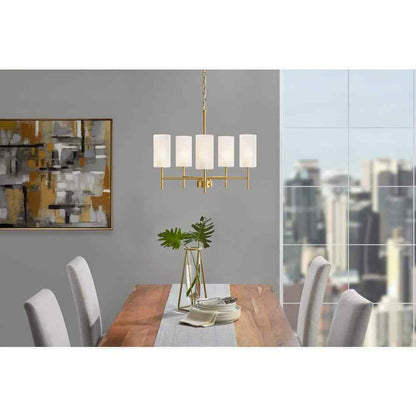 Home Decorators Florabelle Chandelier modern gold brass finish w/ glass shades