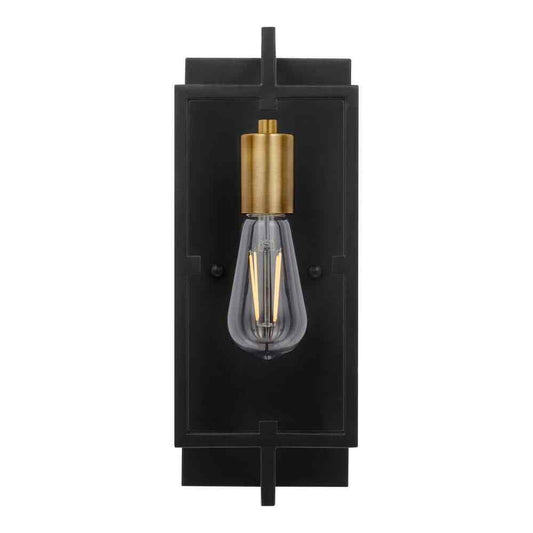 Home Decorators Kenton 4.75 in. 1-Light Matte Black Wall Mount Sconce Light
