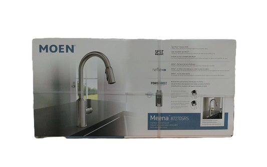 MOEN Meena Pull Down Sprayer Kitchen Faucet w/ Power Clean Brushed Nickel