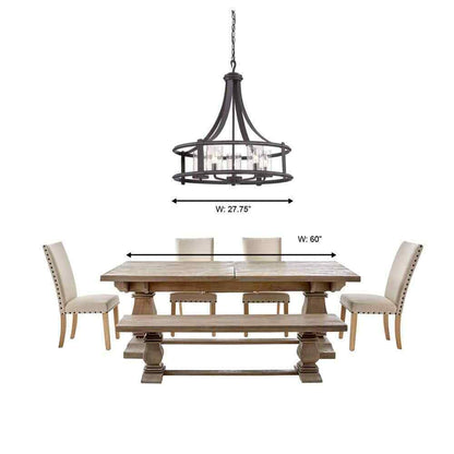 Designers Fountain Palencia 5-Light Artisan Pardo Wash Incandescent Chandelier