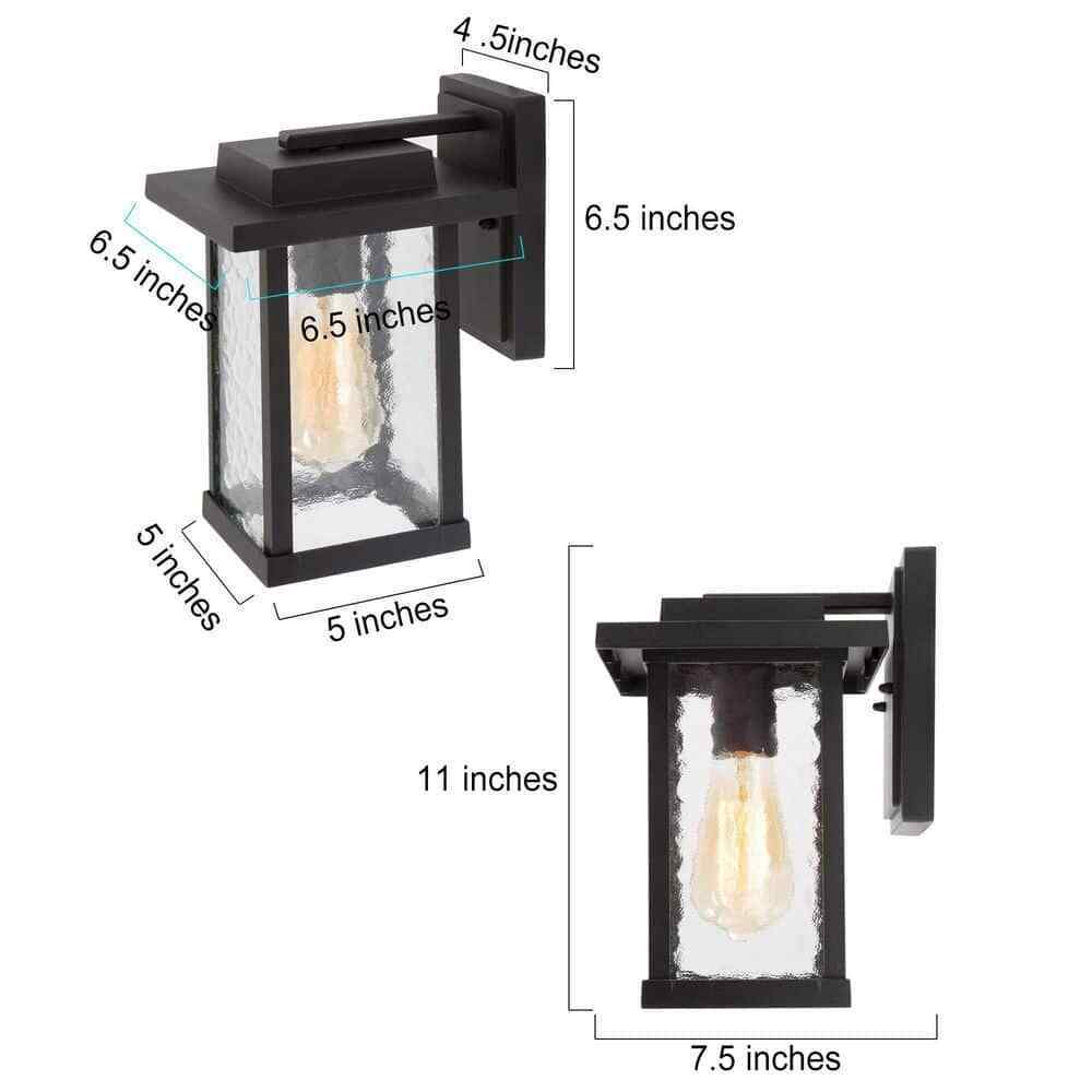 LNC 1-Light Black Modern Farmhouse Outdoor Wall Lantern Sconce