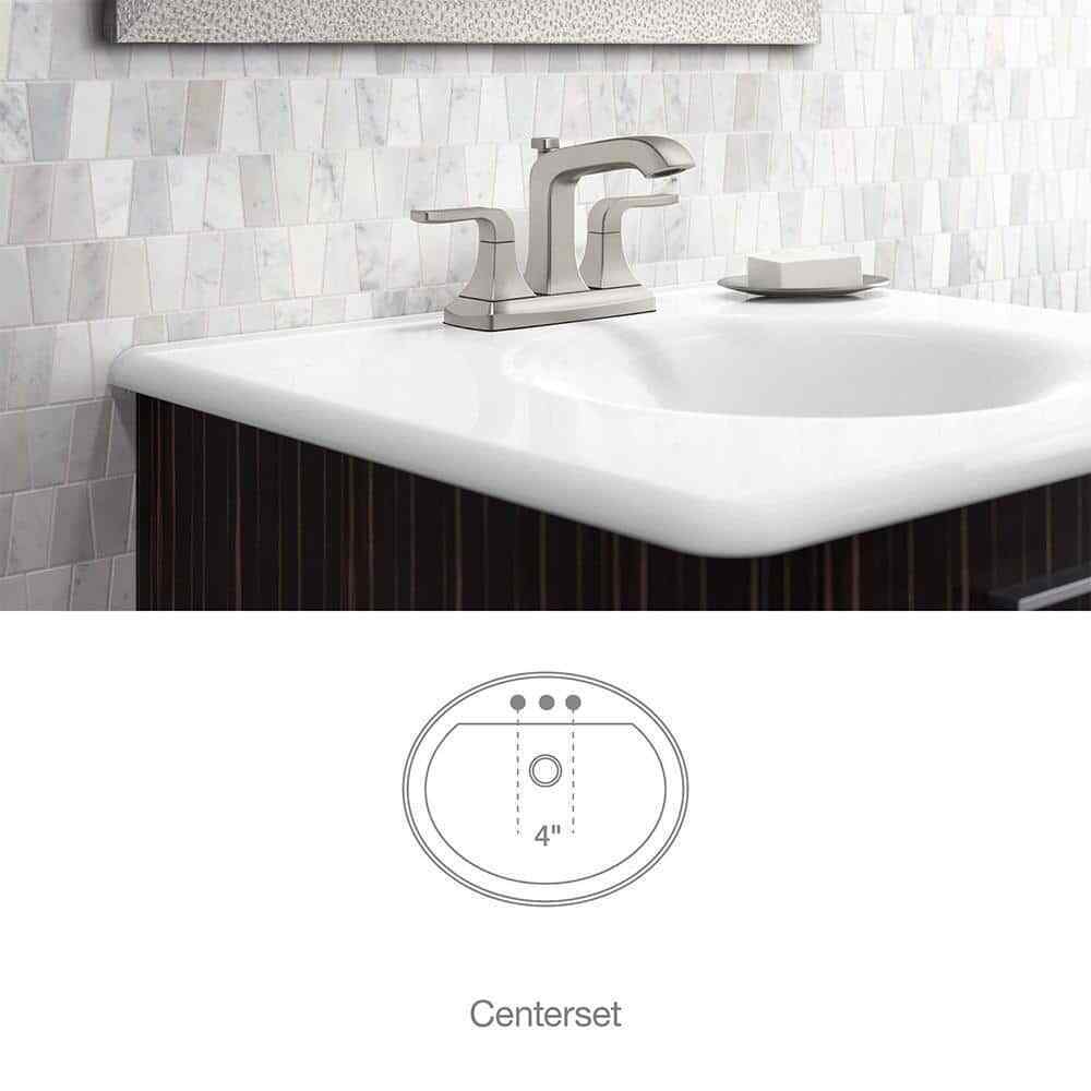 KOHLER Rubicon 4 " Centerset 2-Handle Bathroom Faucet in Vibrant Brushed Nickel