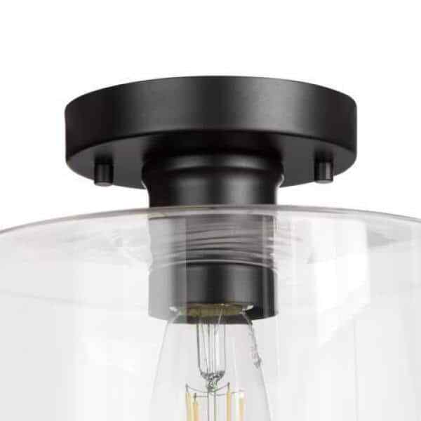 Hampton Bay Westbrook 8 in. 1-Light Matte Black Flush Mount HM20200716-2