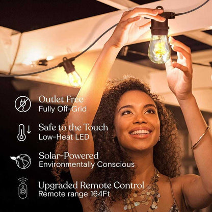 Brightech Ambience Pro 15-Light 48 ft. Outdoor Solar LED Edison String Light