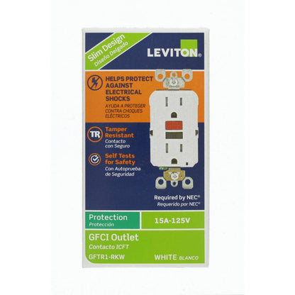 Leviton 15 Amp 125-Volt Self-Test Tamper Resistant GFCI Outlet White