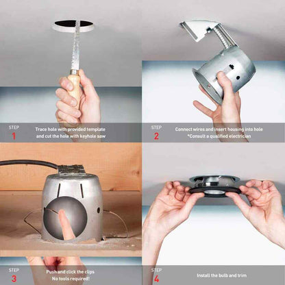 Globe Electric 5 in. Open White Recessed Lighting Kit 90671