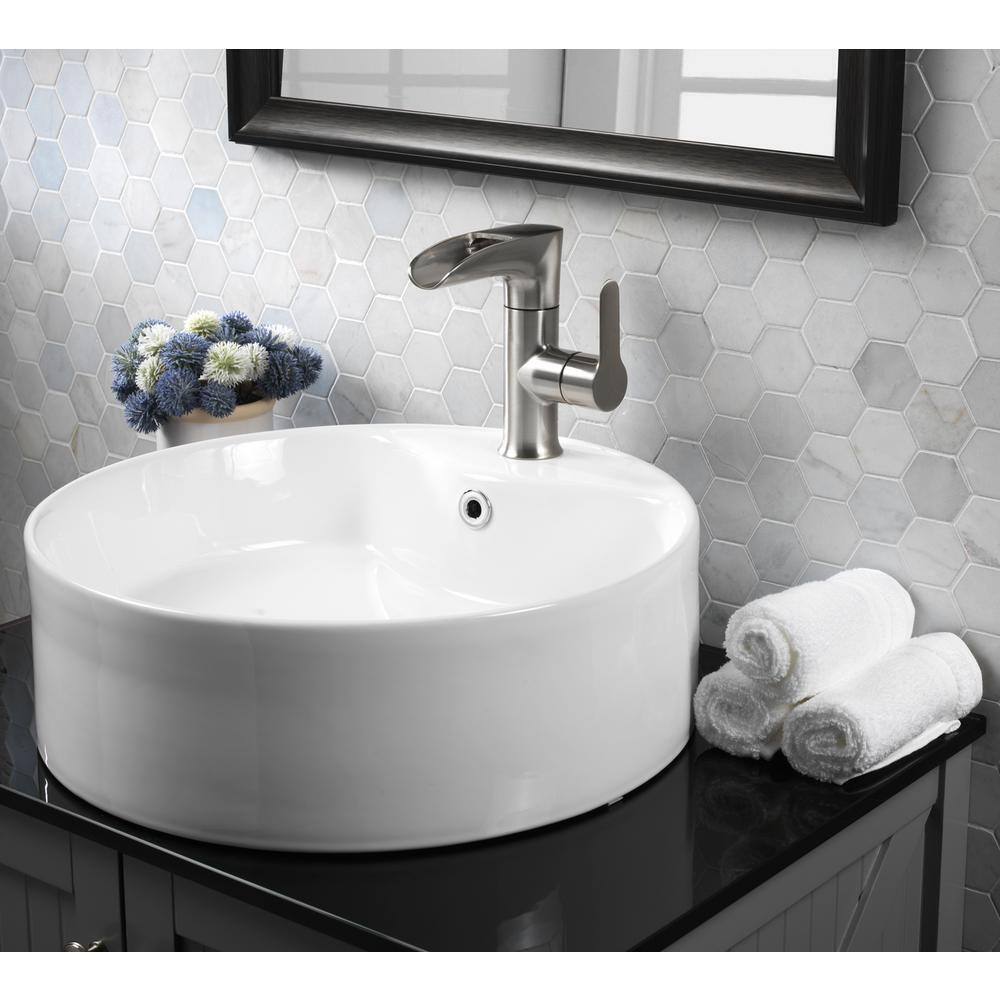Tosca Single Hole 4 in. Single Slide Handle LED Bathroom Faucet