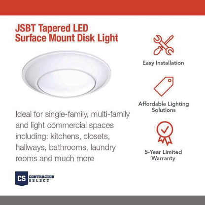 Juno JSBT 7.72 in. Matte White Integrated LED Flush Mount Fixture