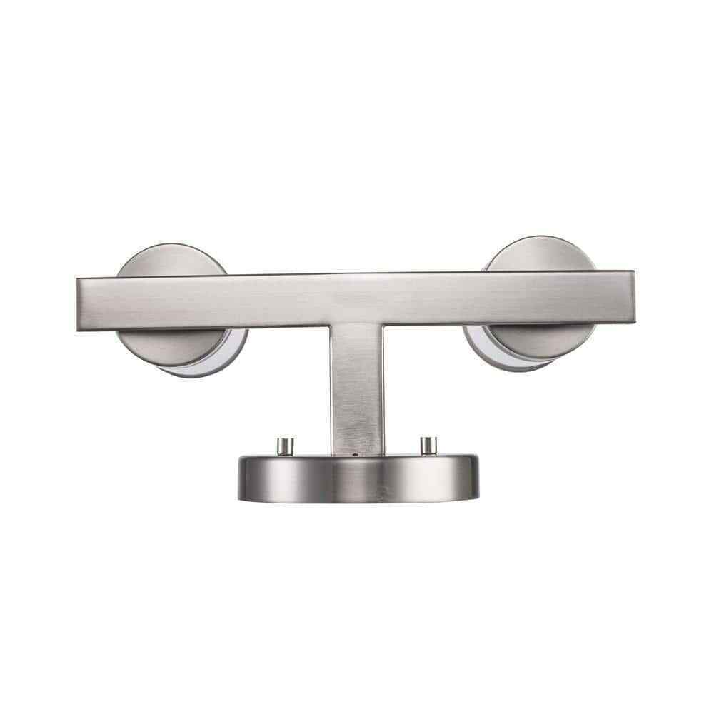 Hampton Bay Loveland 10.5" 2-Light Brushed Nickel Bathroom Vanity Light Fixture