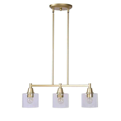 Hampton Bay Oron 3-Light Gold Linear Island Pendant Hanging Light
