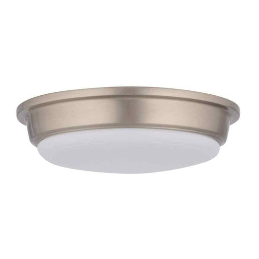 Hampton Bay Savannah 13 in. Brushed Nickel Selectable LED Flush Mount IKE8091L-5
