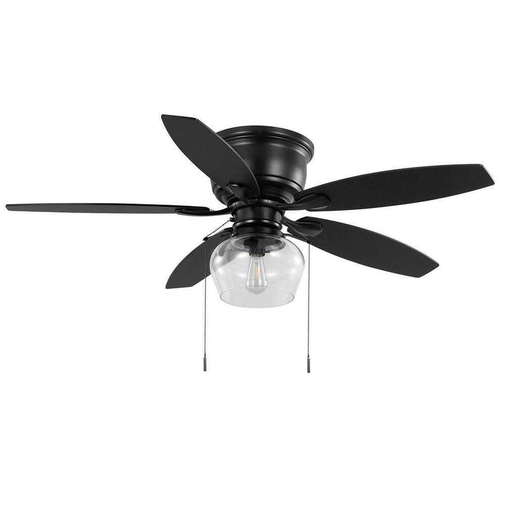 Hampton Bay Stoneridge 52 in. Indoor/Outdoor LED Matte Black Hugger Ceiling Fan