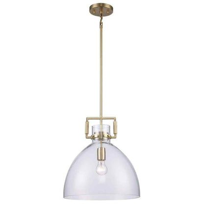 Hampton Bay Ballington Gold Oversized Pendant Light Fixture w/ Clear Glass Shade