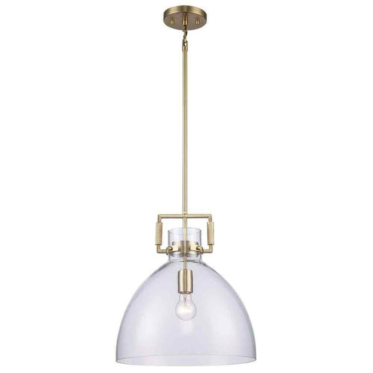 Hampton Bay Ballington Gold Oversized Pendant Light Fixture w/ Clear Glass Shade