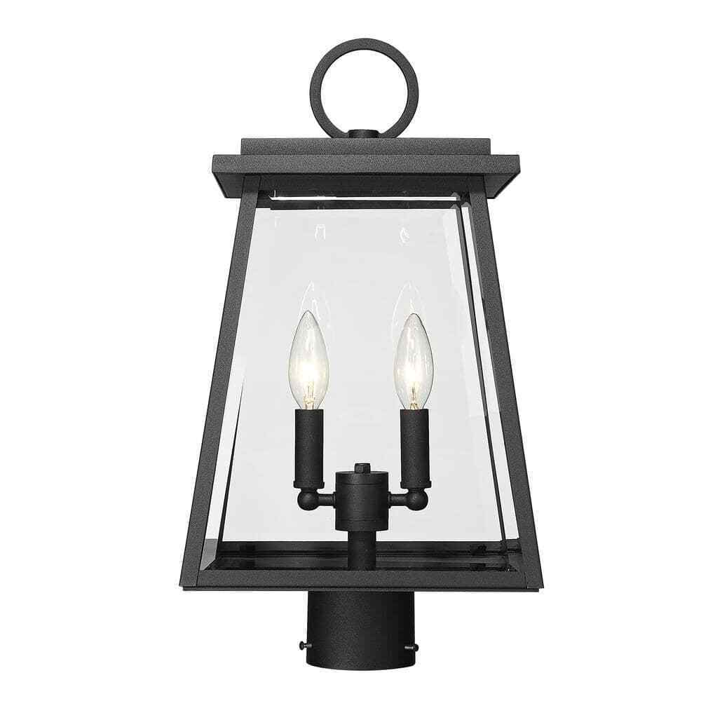 Broughton 2-Light Black Aluminum Outdoor Weather Resistant Post Light