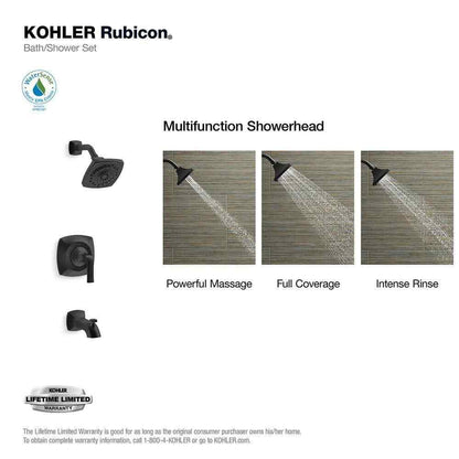 KOHLER Rubicon 1-Handle 3-Spray Tub and Shower Faucet in Matte Black