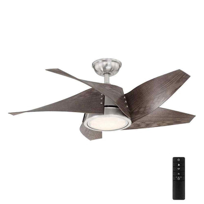 Home Decorators Broughton 42 in. LED Brushed Nickel Ceiling Fan w/ Remote