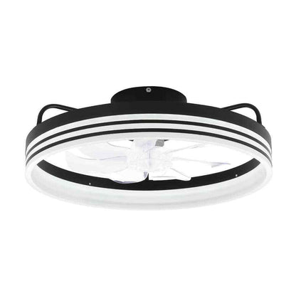 Bella Depot LED Indoor Flush Mount Black Ceiling Fan  Dimmable Light Remote App