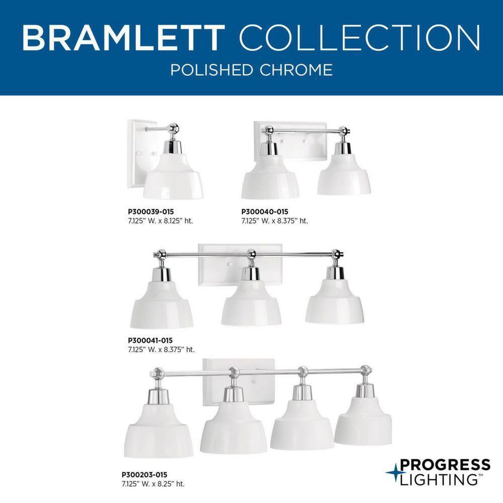 Progress Lighting Bramlett Collection 1-Light Polished Chrome Vanity Light