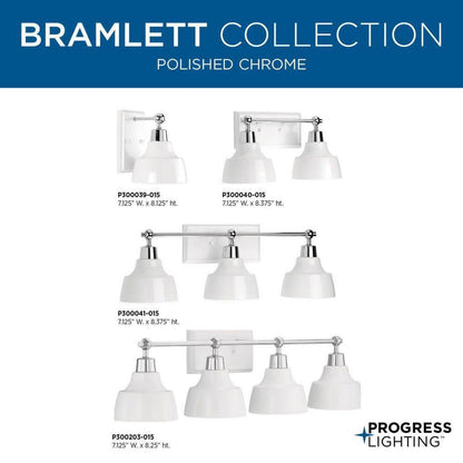 Progress Lighting Bramlett Collection 1-Light Polished Chrome Vanity Light